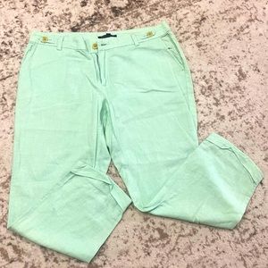 Banana Republic sea green colored linen pants size 10